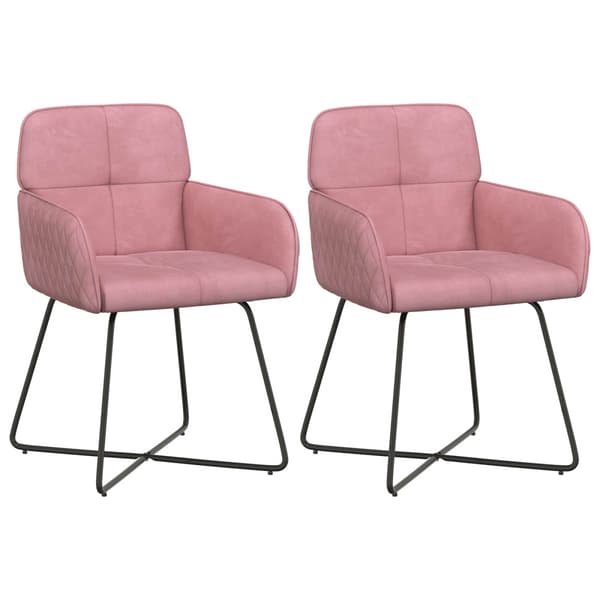 Matstolar 2 pcs Sammet Rosa 59 x 56,5 x 86 cm