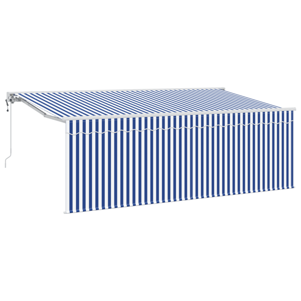 Utfällbar markis Randig Blå 350 x 200 cm tyg