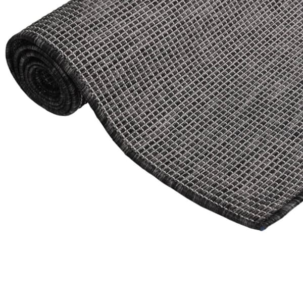 Utomhusmatta plattvävd 80x250 cm grå