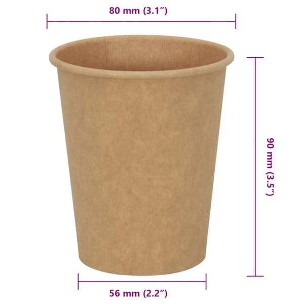 Kaffekoppar i papper 1000 st 8oz 200ml brun