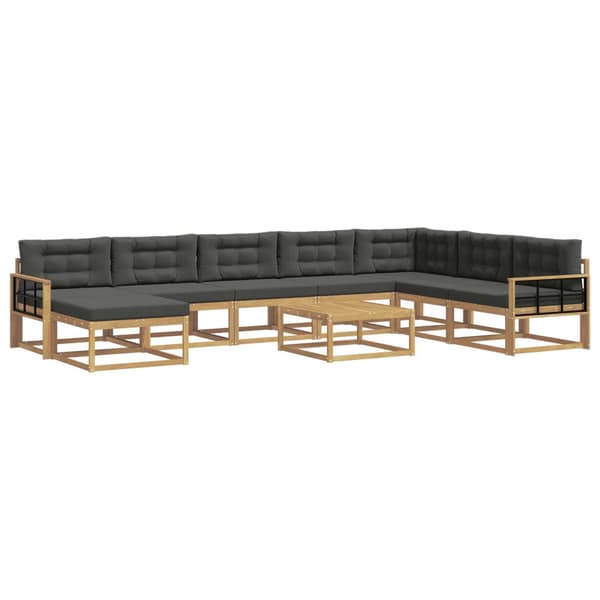 Utomhussoffset 9 pcs Vit och antracit