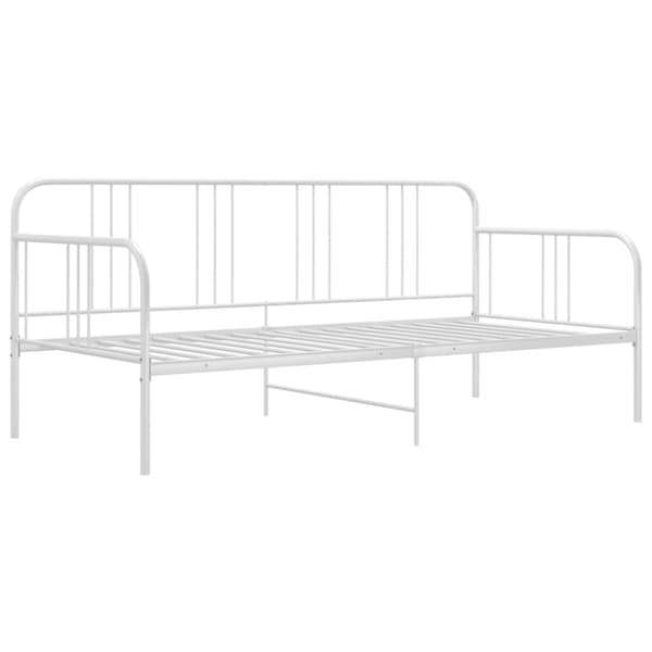 Sängram bäddsoffa vit metall 90x200 cm