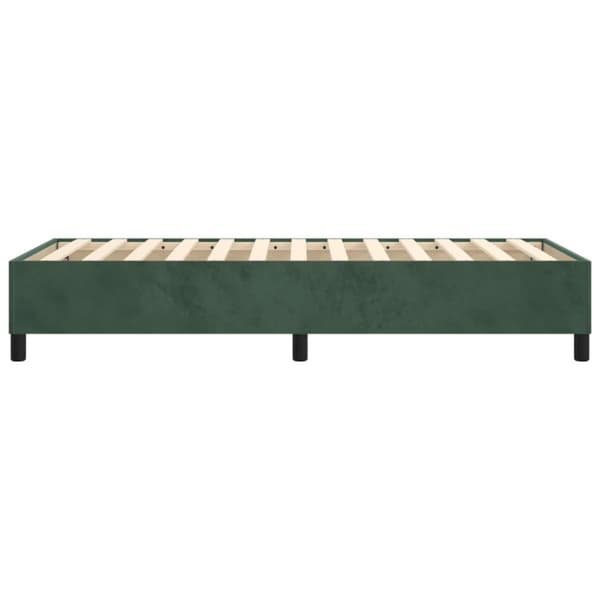 Boxspring-sängram mörkgrön 90x190 cm sammet