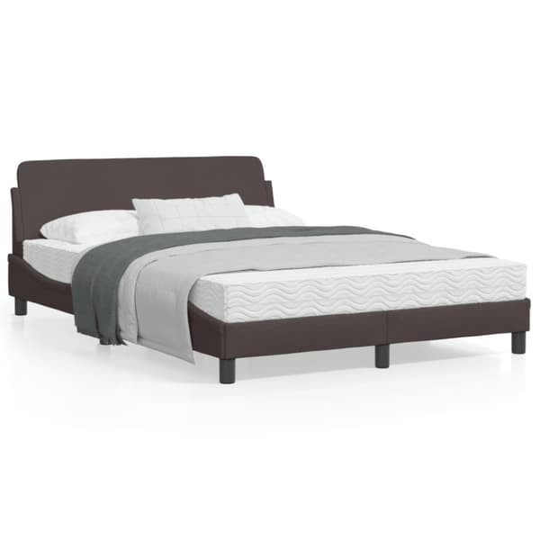 Bed Frame "Dover" Dark Brown 140x200 cm Fabric