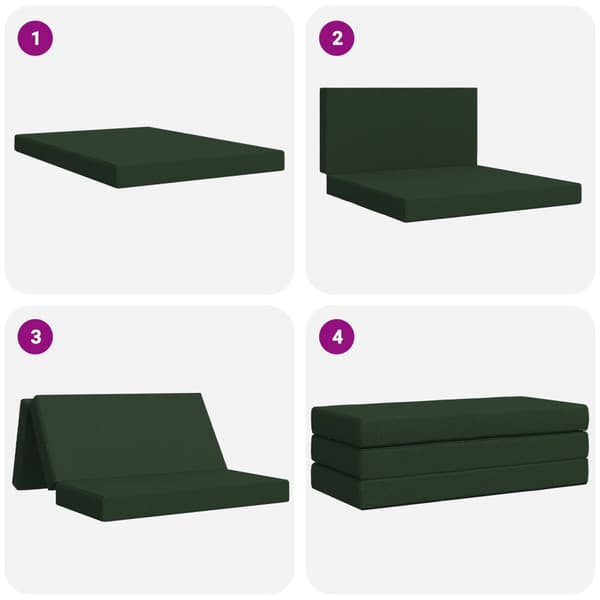 Fällbar Soffbed 140 x 67 x 45 cm Mörkgrön