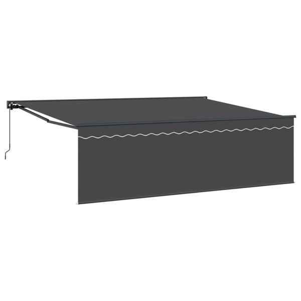 Utfällbar markis Antracit 450 × 300 cm Polyester och aluminium