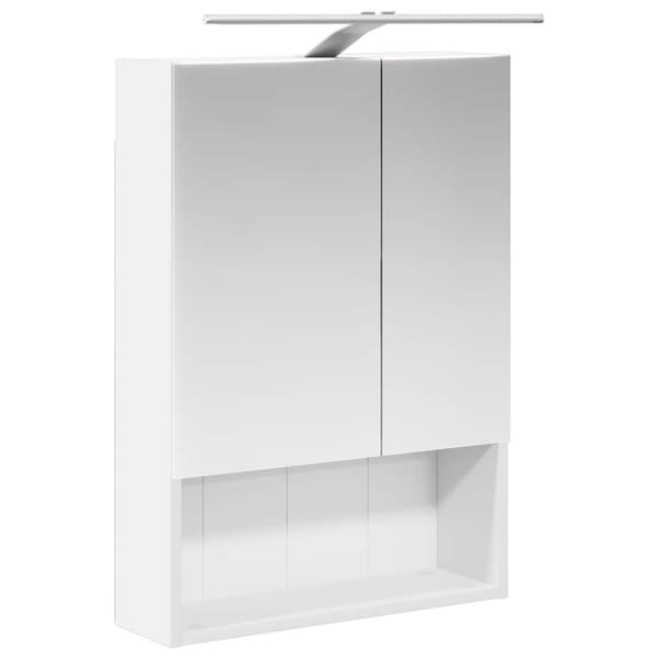 Badrumsmöbelset 5 pcs Vit Konstruerat trä och glas