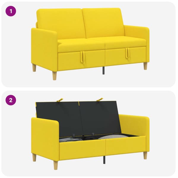 Soffa med förvaring Ljusgul 152 x 78 x 87 cm Polyester