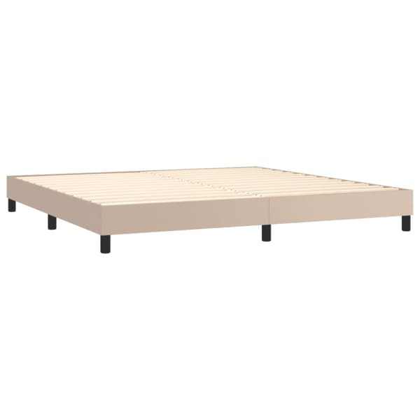 Boxspring-sängram cappuccino 200x200 cm konstläder