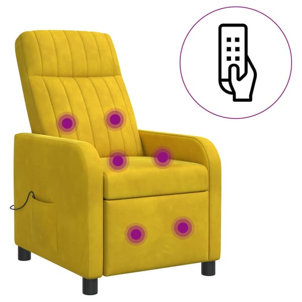 Massagefåtölj Gul Sammet (V)