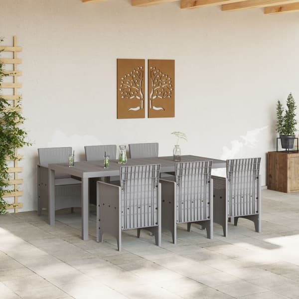 Trädgårdsmöbelset 7 pcs Ljusgrå Polypropylen