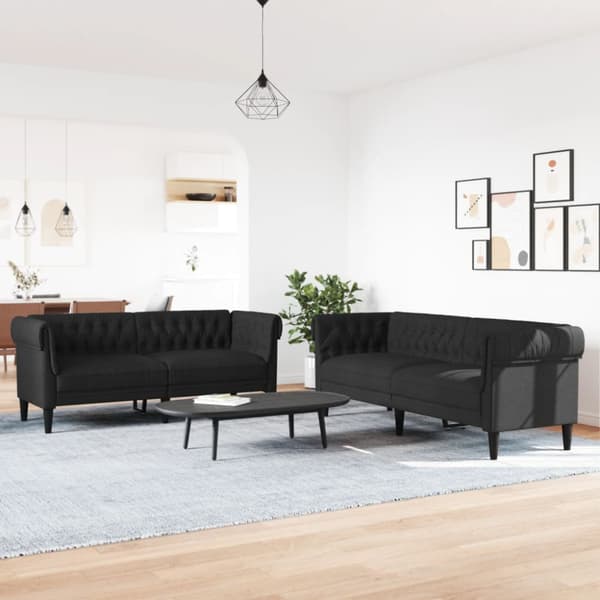 Soffgrupp 2 delar svart tyg
