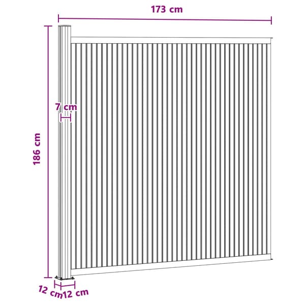 Stängselpanel WPC och aluminium Svart