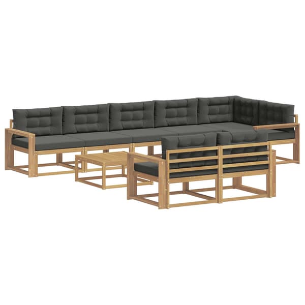 Utomhussoffset 9 pcs Vit och antracit 79 x 79 x 37 cm Polyester