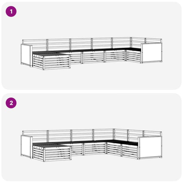 Utomhussoffset 7 pcs Naturlig