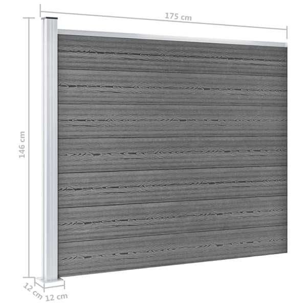 Staketpanel WPC 175x146 cm grå