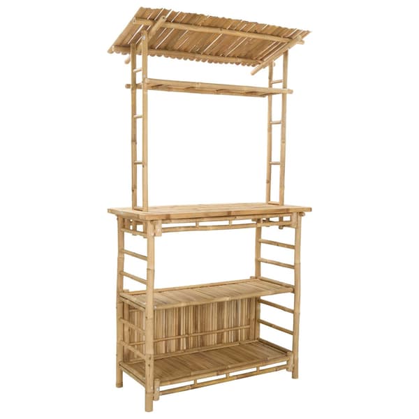 Utebarbord och stolar 3 st Naturlig Bambu