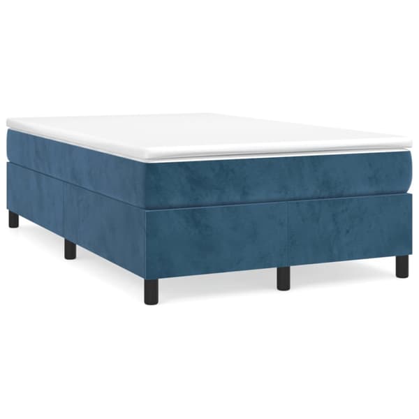 Boxspring-sängram mörkblå 120x200 cm sammet