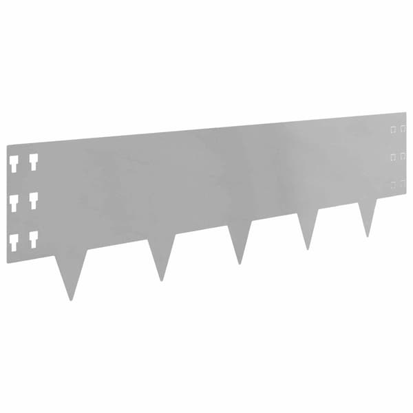 Kant för gräsmatta 10 pcs 100 x 30 cm Stål Silver