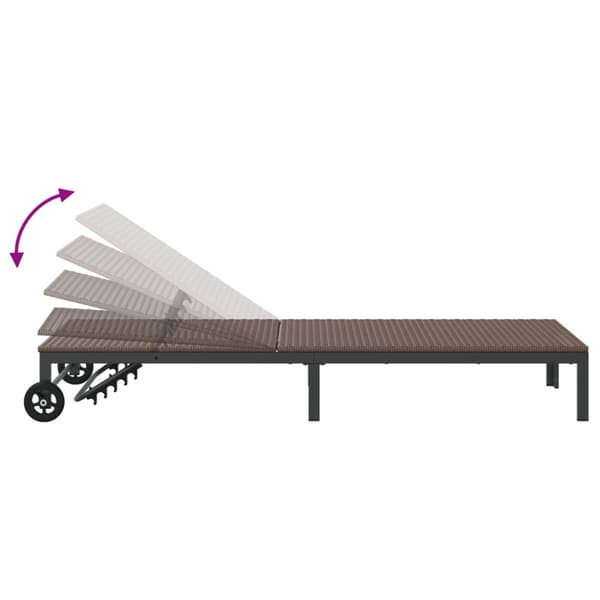 Solbädd Reclining 2-person 3 pcs Brun konstrotting