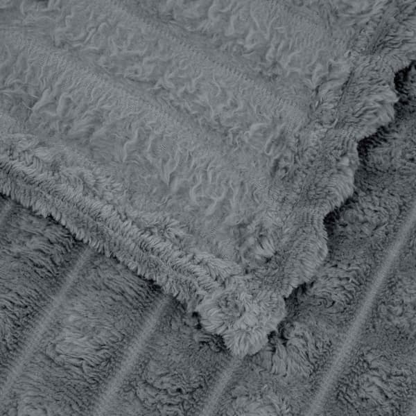 Filtar 6 pcs Mörkgrå 200 x 150 cm Fleece