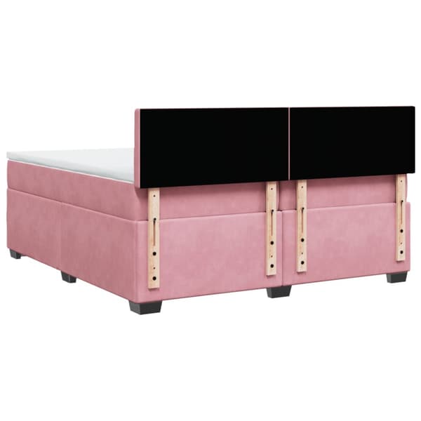 Ramsäng med madrass rosa 200x200 cm sammet