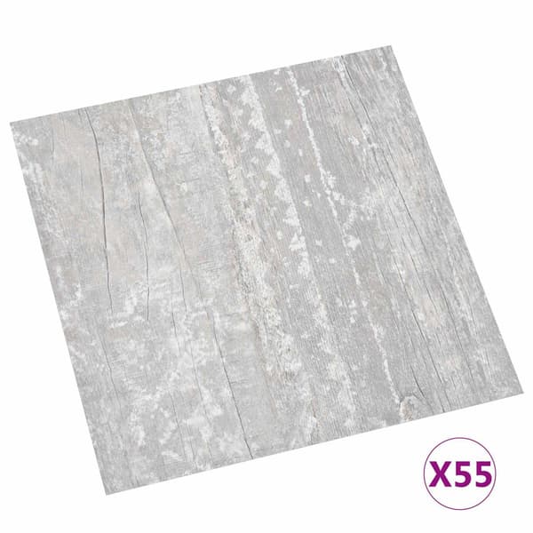 Golvplankor 55 pcs Grå 5,11 m² PVC