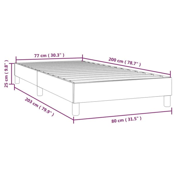 Boxspring-sängram blå 80x200 cm tyg