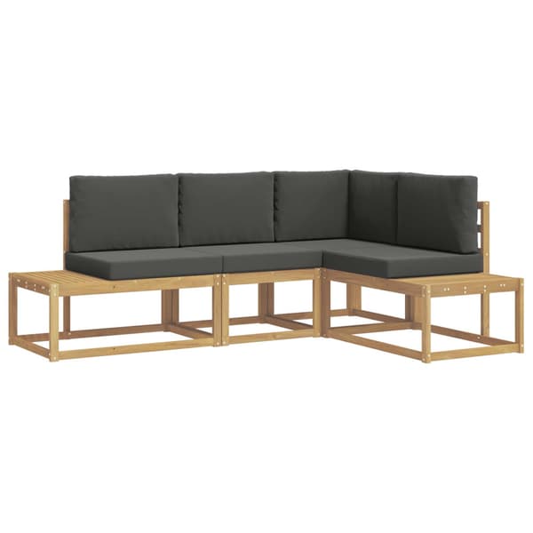 Utomhussoffset 3 Stycke Vit och antracit Polyester