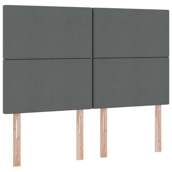 Förvaringssäng med LED med led Mörkgrå 140 x 200 cm Polyester