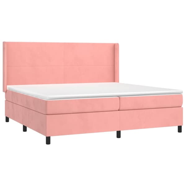 Ramsäng med madrass rosa 200x200 cm sammet