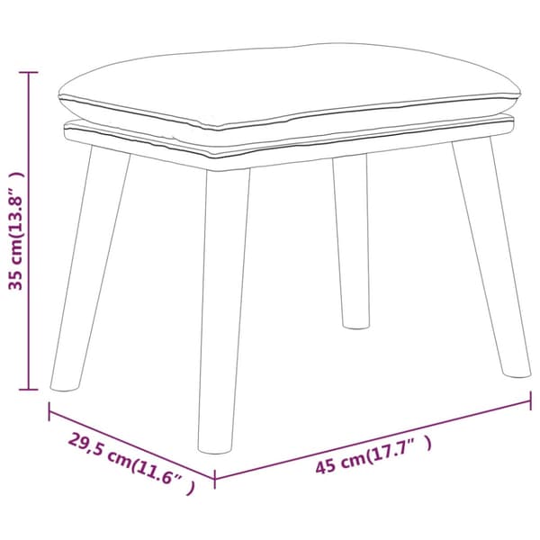 Fotpall blå 45x29,5x35 cm tyg