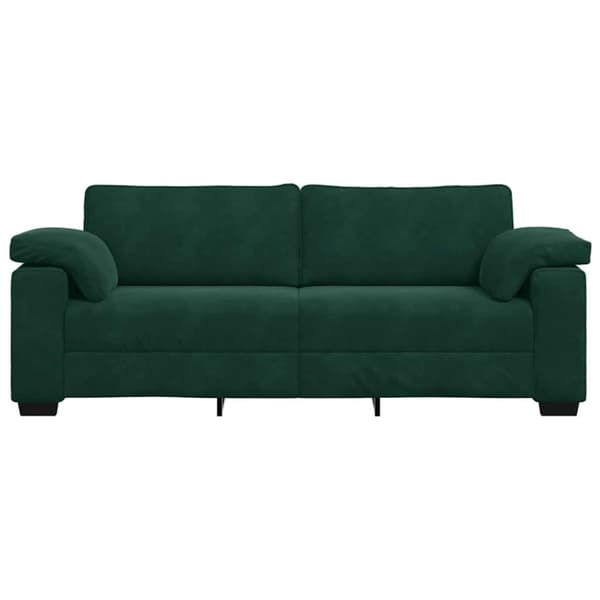 3-sitssoffa mörkgrön 220x77x82 cm sammet