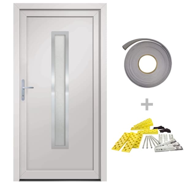 Ytterdörr vit 88x200 cm PVC