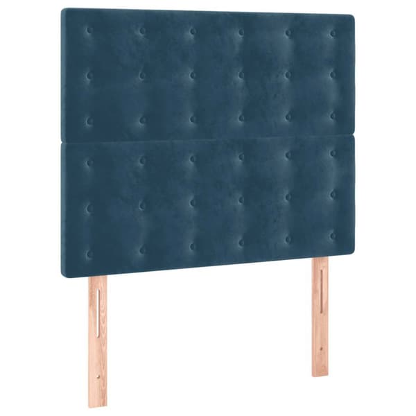 Ramsäng med madrass mörkblå 80x200 cm sammet