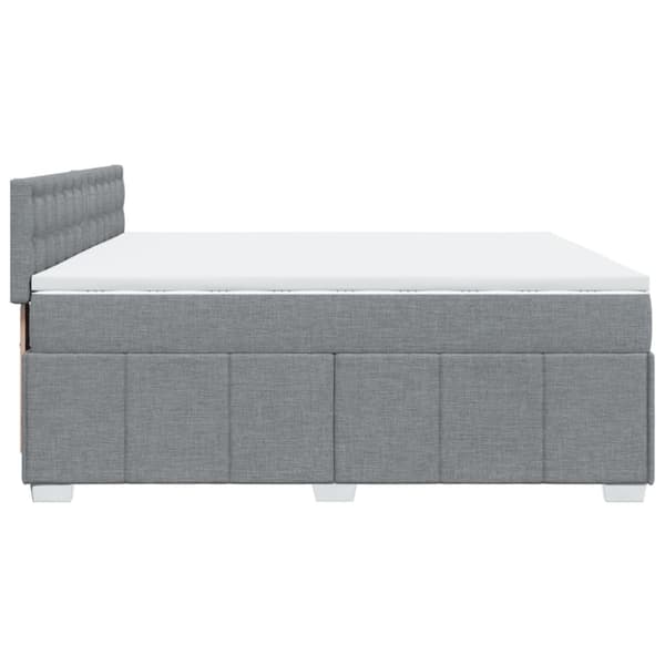 Ramsäng med madrass ljusgrå 200x200 cm tyg