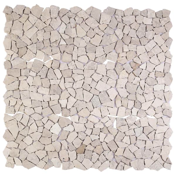 Mosaikplattor Gräddvit 30 x 30 cm Marmor