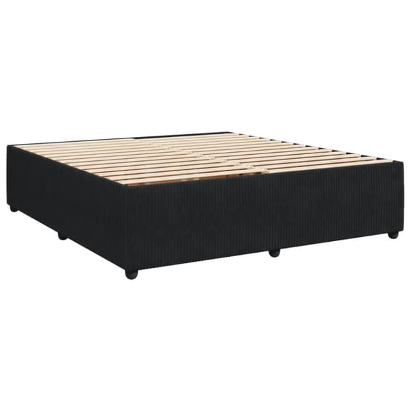 Ramsäng med madrass svart 180x200 cm sammet