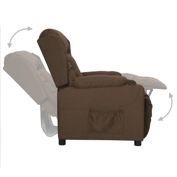 Reclinerfåtölj brun tyg
