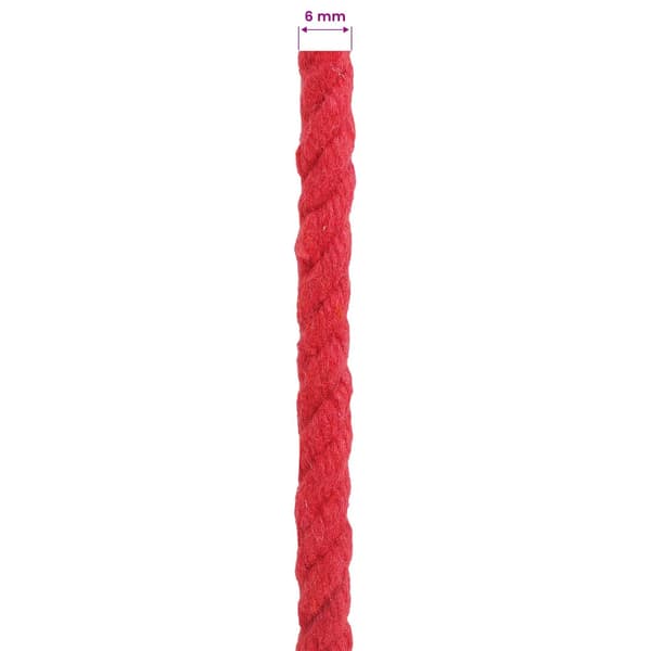 Rep Röd 0,6 x 0,6 x 5000 cm Bomull