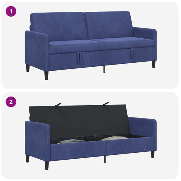 Soffa med förvaring Polisblå 192 x 78 x 87 cm Polyester