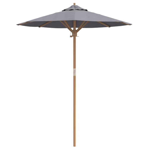 Trädgårdsparasol Mörkgrå Ø 270 x 260 cm Bambu