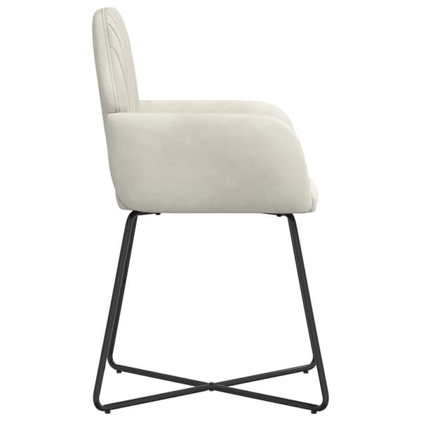 Matstolar 2 pcs Sammet Gräddvit 55 x 50 x 84 cm