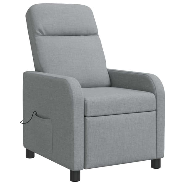 Massagefåtölj Ljusgrå Tyg