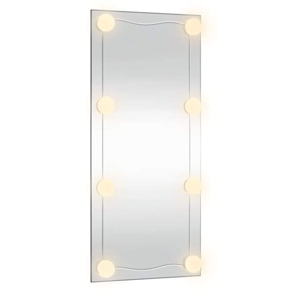 Väggspegel med LED-belysning 30x80 cm glas rektangulär