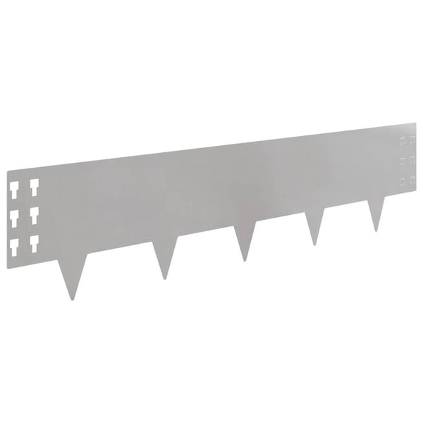 Kant för gräsmatta 10 pcs 100 x 25 cm Stål Silver