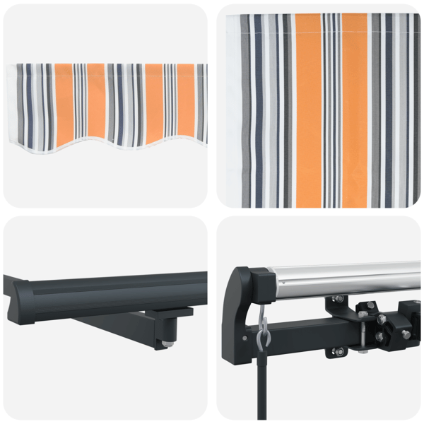 Utfällbar markis Flerfärgsdesign 400 × 300 cm