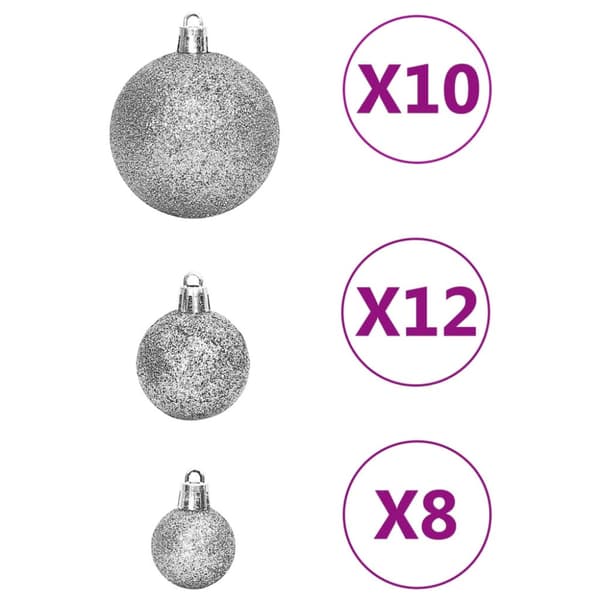 Julgranskulor 111 delar silver polystyren