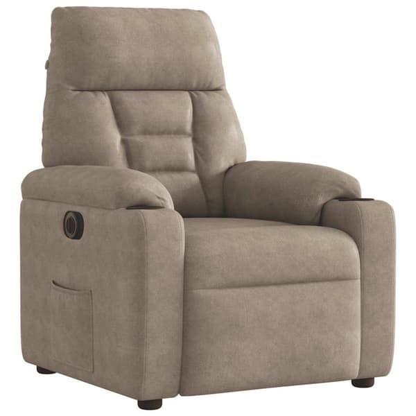Elektrisk reclinerfåtölj taupe mikrofibertyg