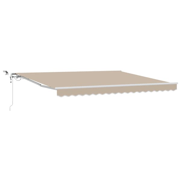 Utfällbar markis Beige 400 × 350 cm Polyester och metall